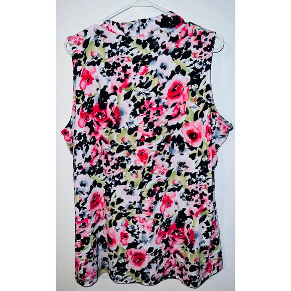 Peter Nygård Women's Floral Sleeveless Blouse Size L - Picture 2 of 3